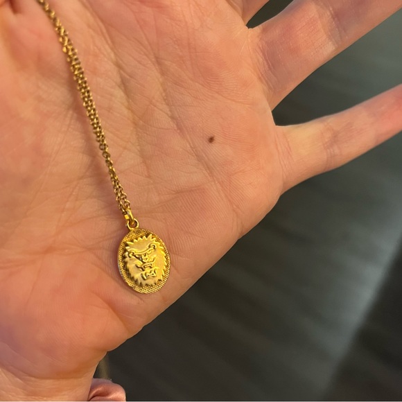 Mejuri Gold Vermeil Strength Tarot Card Necklace. - Picture 4 of 6